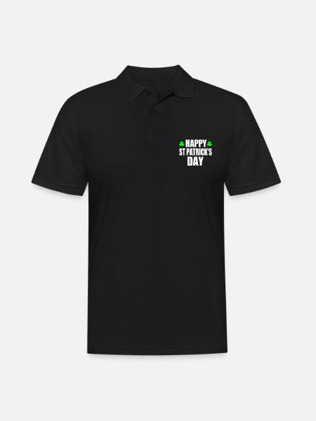 happy st patrick's day - Men's Polo Shirt - black