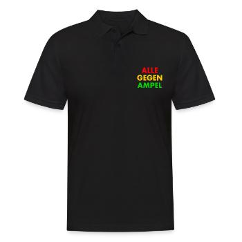Alle gegen ampel - Männer Poloshirt - Schwarz - Vorne - Kai (181cm)