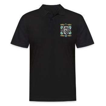 F - Männer Poloshirt - Schwarz - Vorne - Kai (181cm)