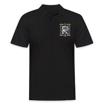 R - Männer Poloshirt - Schwarz - Vorne - Kai (181cm)
