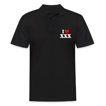 I love xxx - Polo Homme - noir - Devant - Kai (181cm)
