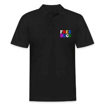 Free hugs - Polo Homme - noir - Devant - Kai (181cm)