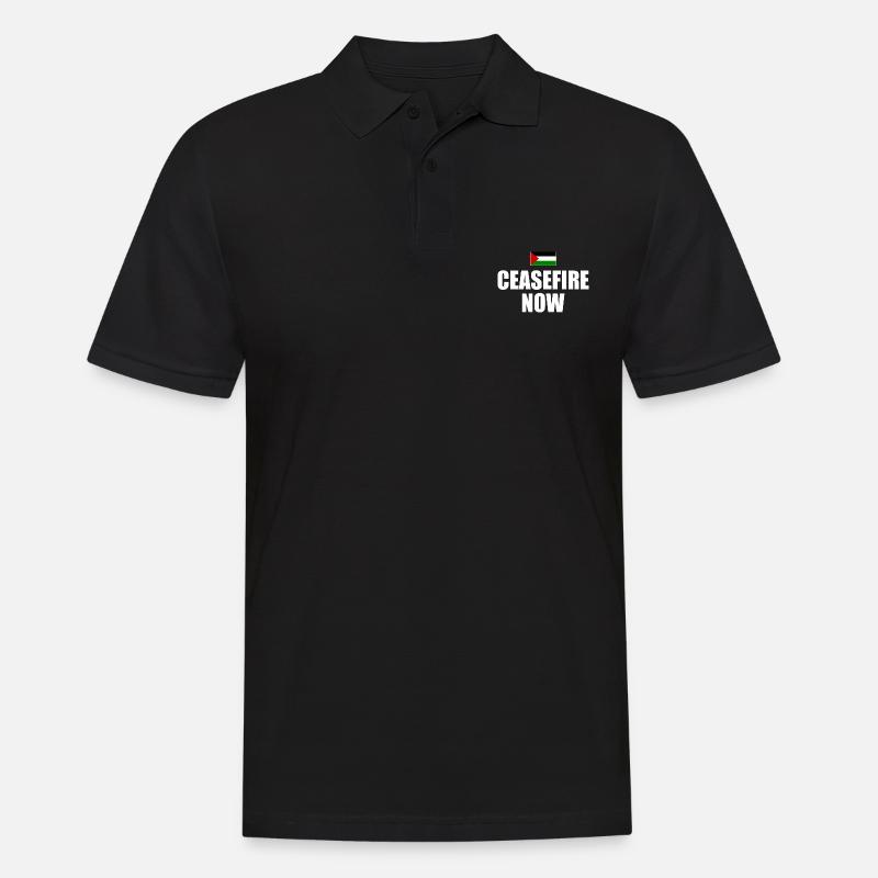 ceasefire now - Männer Poloshirt - Schwarz