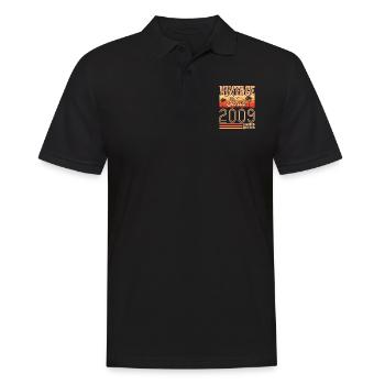 anniversaire 2009. Vintage né en 2009 anniversaire - Polo Homme - noir - Devant - Kai (181cm)