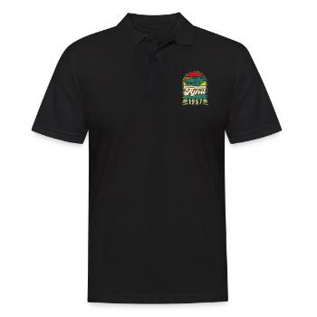 April 1957, April 1957, April 1957. - Männer Poloshirt - Schwarz - Vorne - Kai (181cm)