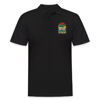 Juni 1963 Geburtstagsgeschenk. Juni 1963 Juni 1963 - Männer Poloshirt - Schwarz - Vorne - Kai (181cm)