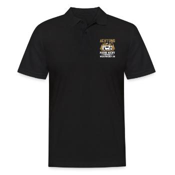 Campingliebhaber Wohnwagenbesitzer Campen - Männer Poloshirt - Schwarz - Vorne - Kai (181cm)