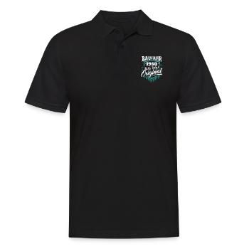 1960 Geburtsjahr Geburtstag Geburt geboren - Männer Poloshirt - Schwarz - Vorne - Kai (181cm)