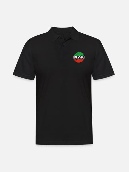 Iran - Männer Poloshirt - Schwarz