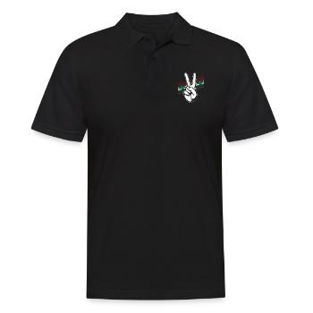 Syrien Flagge Frieden Zeichen Peacezeichen - Männer Poloshirt - Schwarz - Vorne - Kai (181cm)