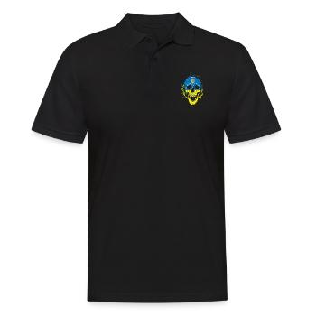 Ukraine Kiev Maidan country gift nation skull - Men's Polo Shirt - black - Front - Kai (181cm)