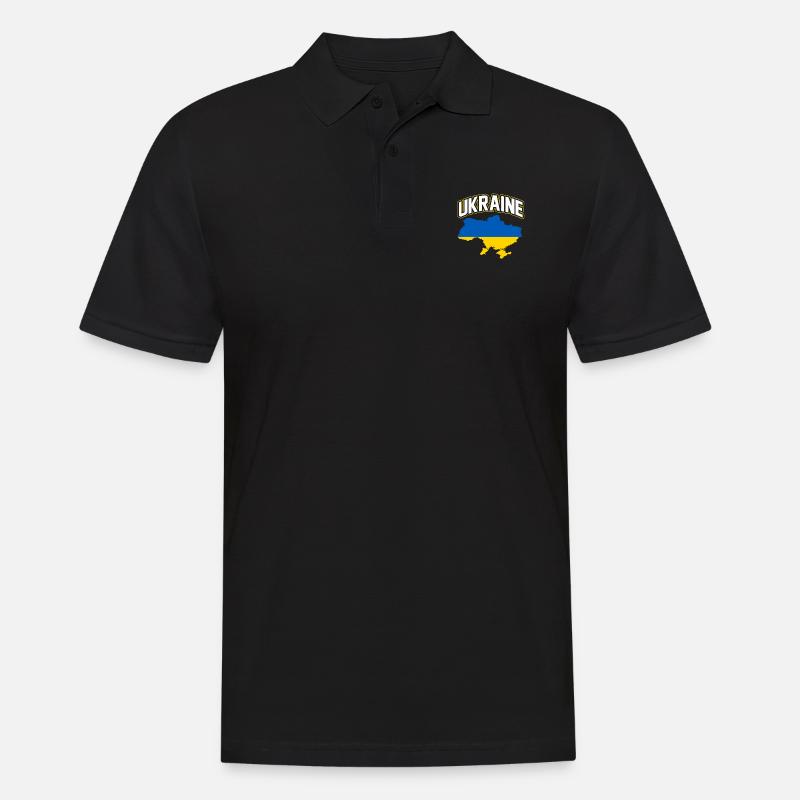 Ukraine - Männer Poloshirt - Schwarz