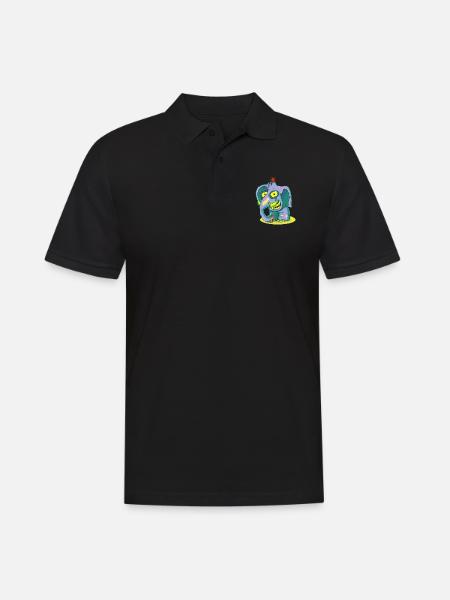 Bunter Elefant - Männer Poloshirt - Schwarz