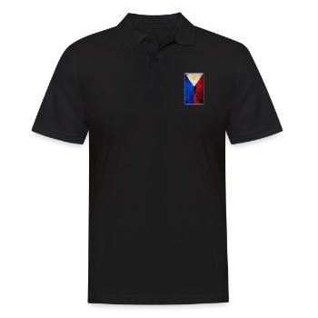 Philippinische Flaggenkarte Pilipinas Tagalog Filipino - Männer Poloshirt - Schwarz - Vorne - Kai (181cm)