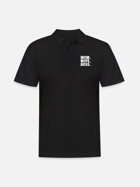 Mom. Wife. Boss. - Men's Polo Shirt - black
