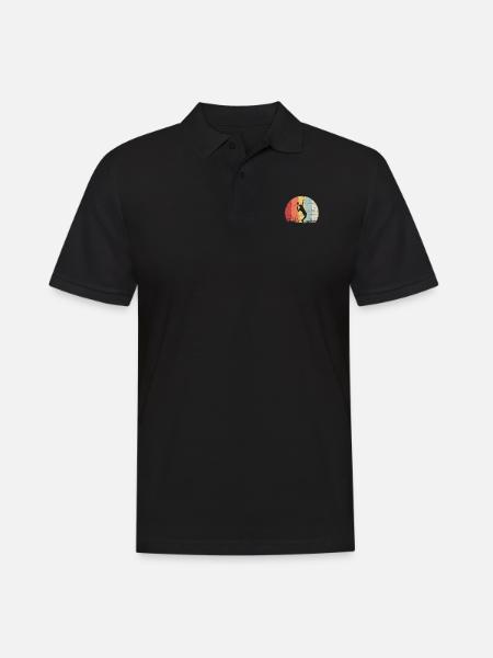 Vintage Retro Tennisspieler - Männer Poloshirt - Schwarz