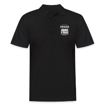 Sweden - Sverige - Schweden - Männer Poloshirt - Schwarz - Vorne - Kai (181cm)