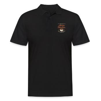 Cool music teacher and coffee coffee bean design - Men's Polo Shirt - black - Front - Kai (181cm)