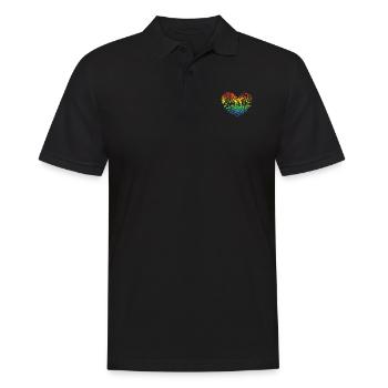 Love Is Love LGBT Pride Fingerprint Heart Supports - Männer Poloshirt - Schwarz - Vorne - Kai (181cm)