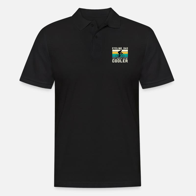 Radfahrender Papa - Männer Poloshirt - Schwarz