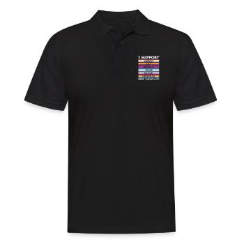 Rainbow Kleidung Regenbogen Mann Pride outfit - Männer Poloshirt - Schwarz - Vorne - Kai (181cm)