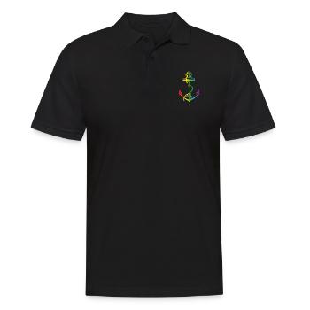 Rainbow Regenbogen Pride Homosexual Kleidung Mann - Männer Poloshirt - Schwarz - Vorne - Kai (181cm)