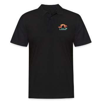 Fitness Gym Workout Pumpen - Männer Poloshirt - Schwarz - Vorne - Kai (181cm)