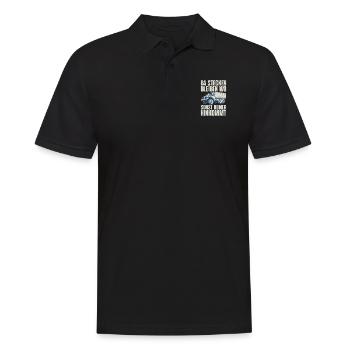 Da stecken bleiben wo sonst keiner hinkommt URAL - Männer Poloshirt - Schwarz - Vorne - Kai (181cm)
