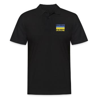 I stand with Ukraine Ukrainische Flagge Frieden - Männer Poloshirt - Schwarz - Vorne - Kai (181cm)