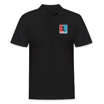 Downhill Mountain Bike MTB RetroVintage - Men's Polo Shirt - black - Front - Kai (181cm)
