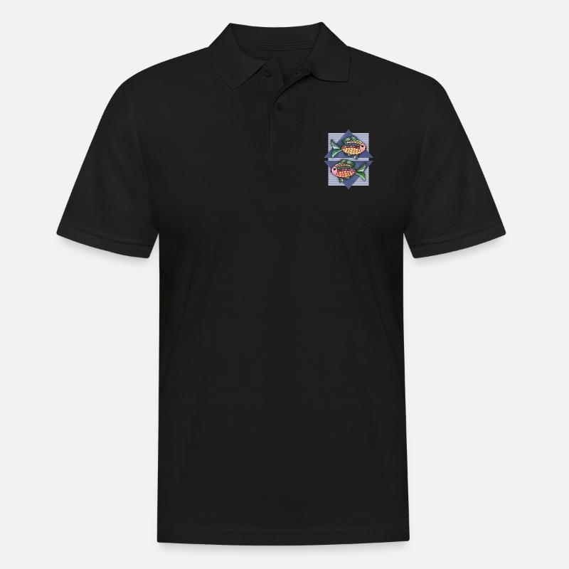 Fische - Männer Poloshirt - Schwarz