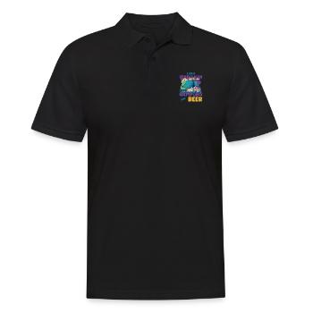 Ich Bin Ein Einfacher Mann Ich Mag Camping Bier - Männer Poloshirt - Schwarz - Vorne - Kai (181cm)
