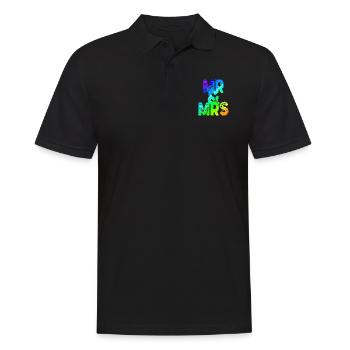 Er und Sie | Herr und Frau | Mr und Mrs - Männer Poloshirt - Schwarz - Vorne - Kai (181cm)