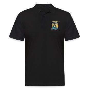 Fishing and beer that's why I'm here Fischer saying - Men's Polo Shirt - black - Front - Kai (181cm)