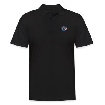 Pfotenabdruck Galaxie Hunde Hundeliebhaber Gassi - Männer Poloshirt - Schwarz - Vorne - Kai (181cm)
