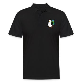 Netter Pinguin Wildlife Natur Wandern Abenteuer - Männer Poloshirt - Schwarz - Vorne - Kai (181cm)