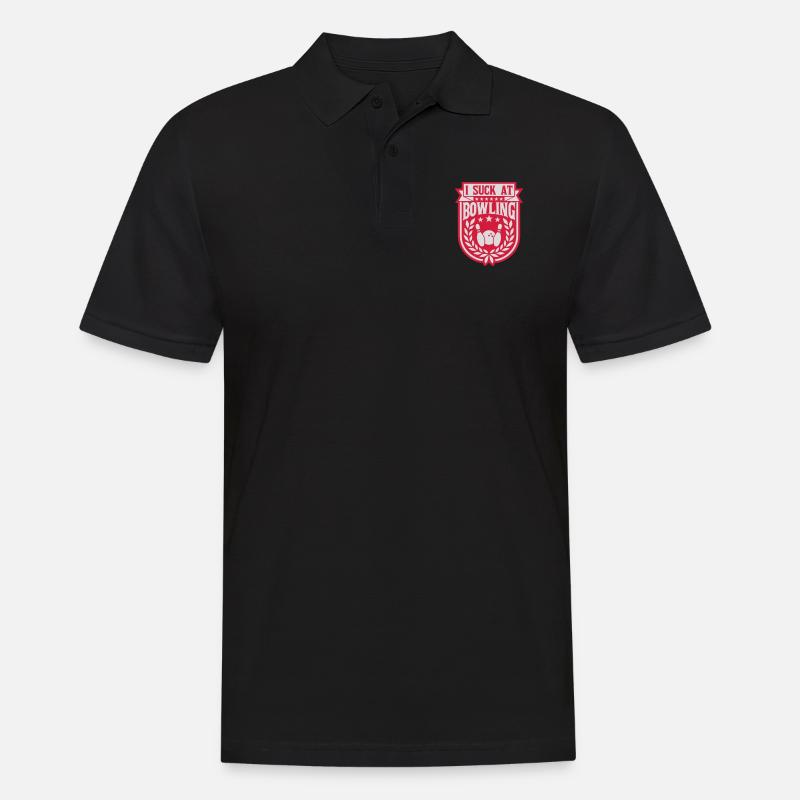 I suck at bowling - Männer Poloshirt - Schwarz