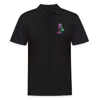Tropical Beach Paradise Palm Rainbow 7 - Men's Polo Shirt - black - Front - Kai (181cm)