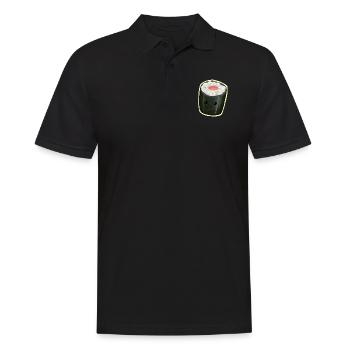 Maki Sushi Roll with kawaii face Illustration - Men's Polo Shirt - black - Front - Kai (181cm)