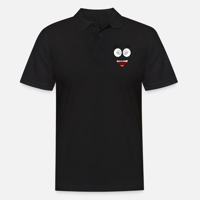 Crazyface - Männer Poloshirt - Schwarz