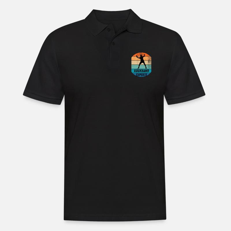 Rückhandexperte - Männer Poloshirt - Schwarz