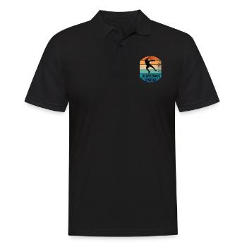 Tischtennisspieler - Männer Poloshirt - Schwarz - Vorne - Kai (181cm)