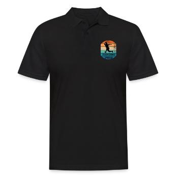 Tischtennisspieler - Männer Poloshirt - Schwarz - Vorne - Kai (181cm)