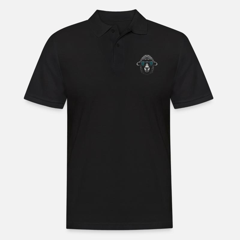 Schaf Sonnenbrille - Männer Poloshirt - Schwarz