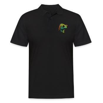 Iguana Eidechse Sonnenbrille - Männer Poloshirt - Schwarz - Vorne - Kai (181cm)