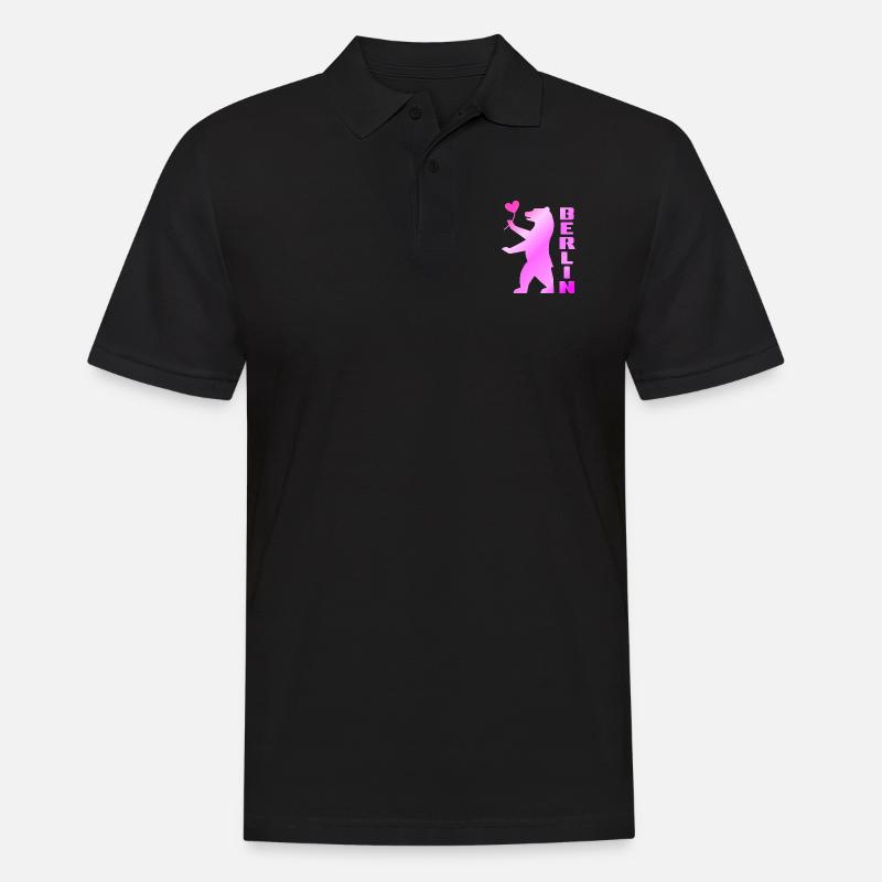 Berlin Bär - Männer Poloshirt - Schwarz