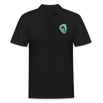 Surfer on a big wave in a 2D illustration - Men's Polo Shirt - black - Front - Kai (181cm)