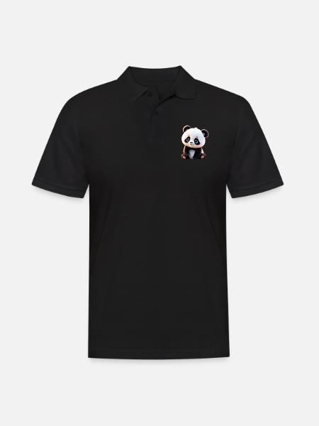 Baby Panda/ Pandabärchen - Männer Poloshirt - Schwarz