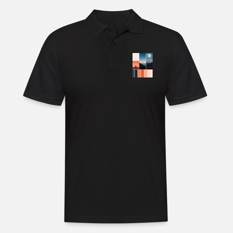 Gebirge - Männer Poloshirt - Schwarz