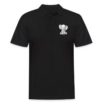 kleiner süßer Elefant - Männer Poloshirt - Schwarz - Vorne - Kai (181cm)